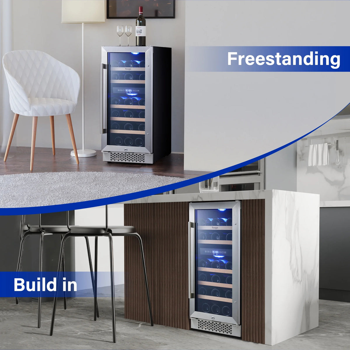 15 Bottle Dual Zone Wine Cooler Refrigerator O46829