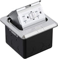 Pop Up Floor Outlet Covers Box, 20A Duplex Receptacle, Aluminum alloy, Silver Pack of 2 F2171