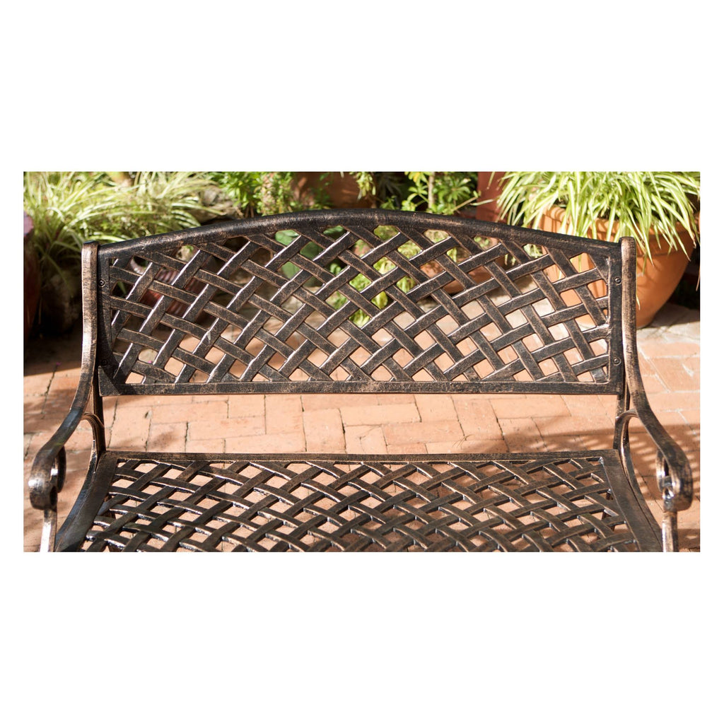 Antique Copper Cast Aluminum Bench M821