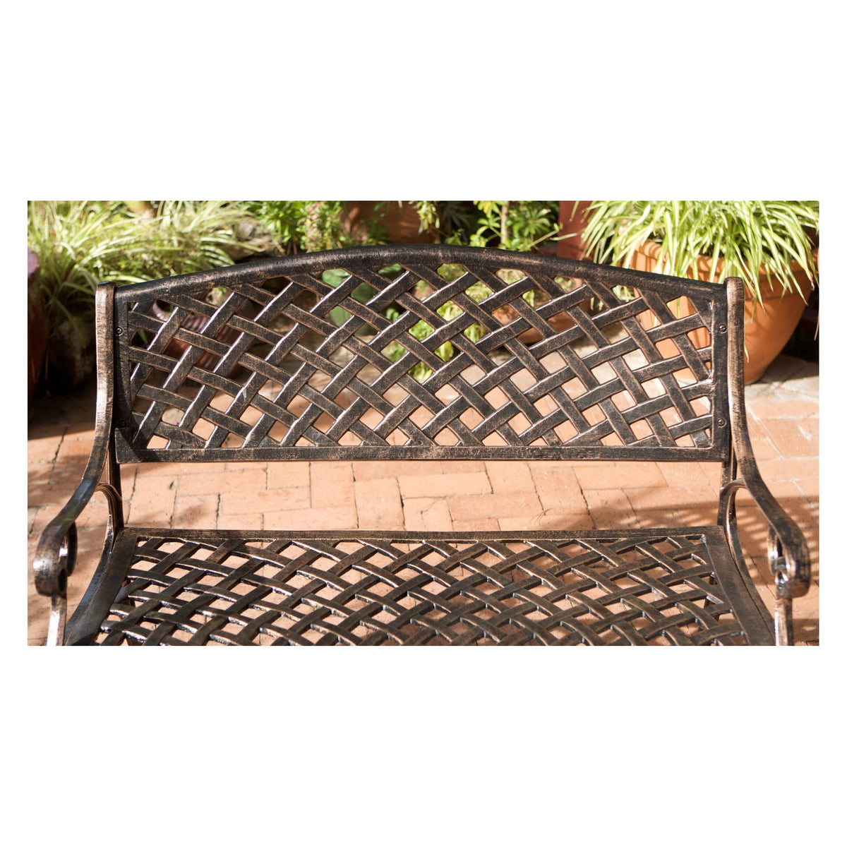 Antique Copper Cast Aluminum Bench M821