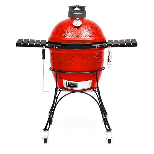 18-inch Ceramic Charcoal Grill and Smoker with Cart P48337
