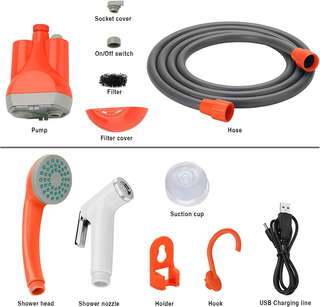 Portable Rechargeable Electric Camping Shower Pump Z8828