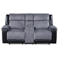 Gray Black Reclining Loveseat L5628