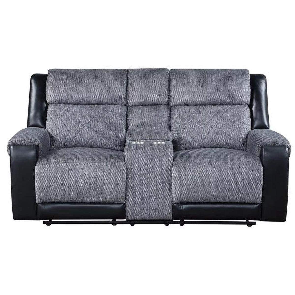 Gray Black Reclining Loveseat L5628