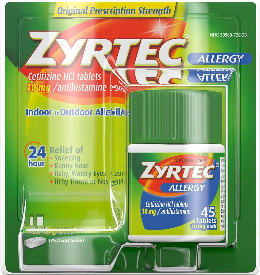 10 mg Cetirizine HCl 24 Hour Allergy Relief Tablets, 45 ct R541628