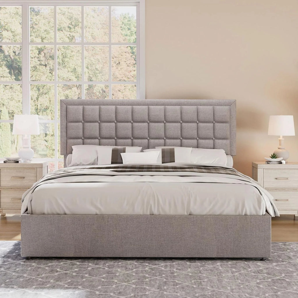 King Size Lift Up Storage Upholstered Platform Bed Frame P180