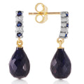 14k Yellow Gold Dangling Earrings with Diamonds and Sapphires P886745