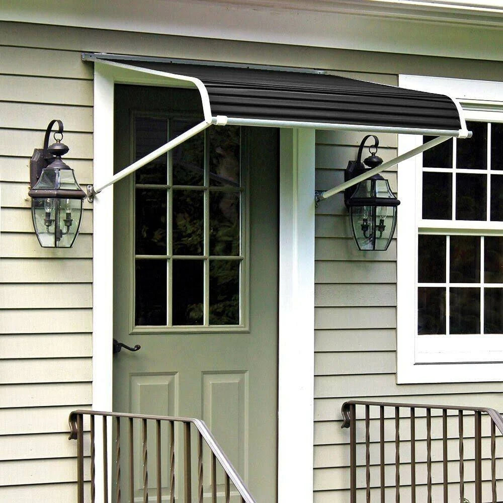 6 ft. Aluminum Door Canopy in Black Y63270