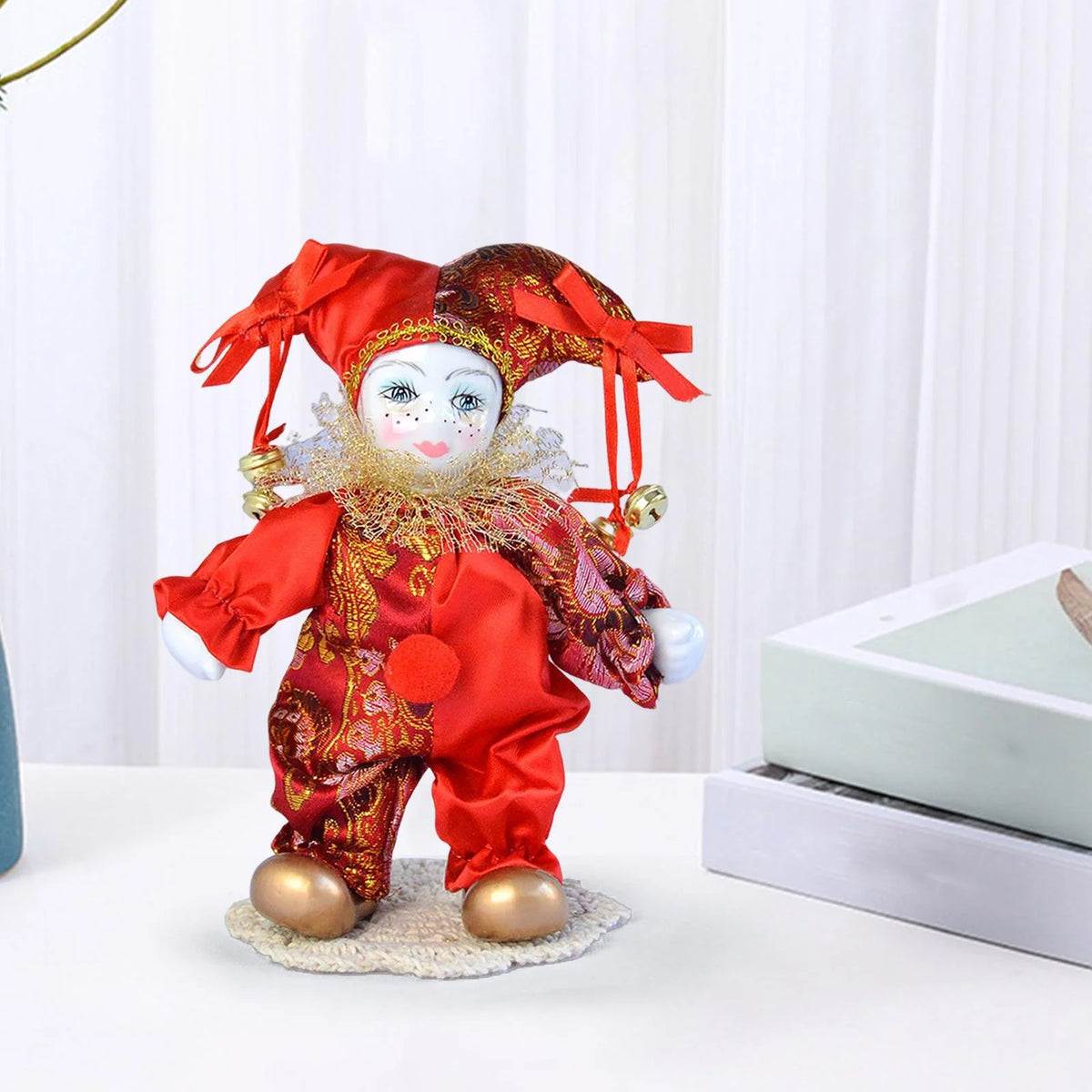 Porcelain Harlequin Doll Table Desk Decor T72343