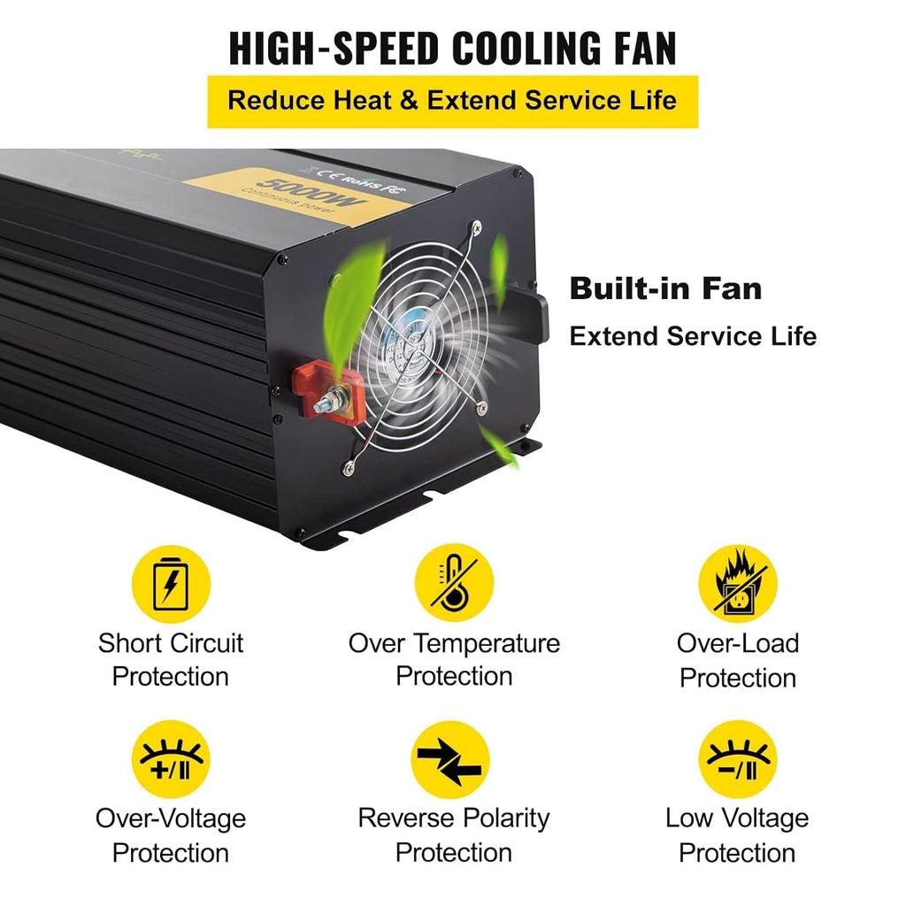 5000W Modified Sine Wave Power Inverter with LCD Remote Controller L190550