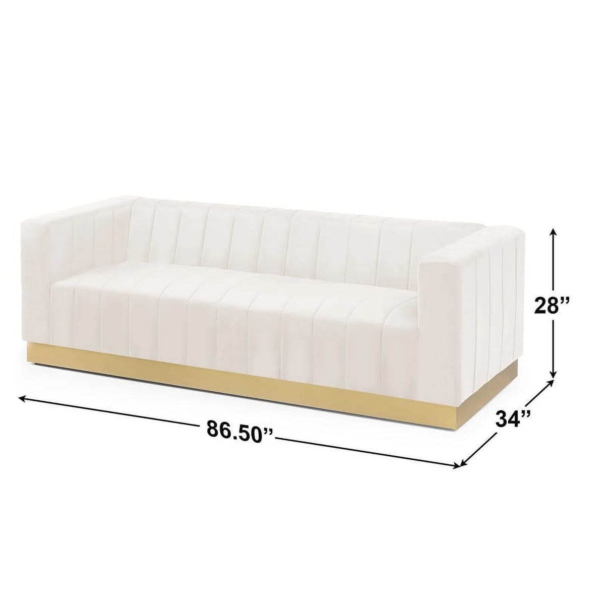Cream Gold Velvet Steel Sofa S95504