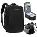 Black Waterproof Laptop Travel Backpack with USB Charging Port X643086