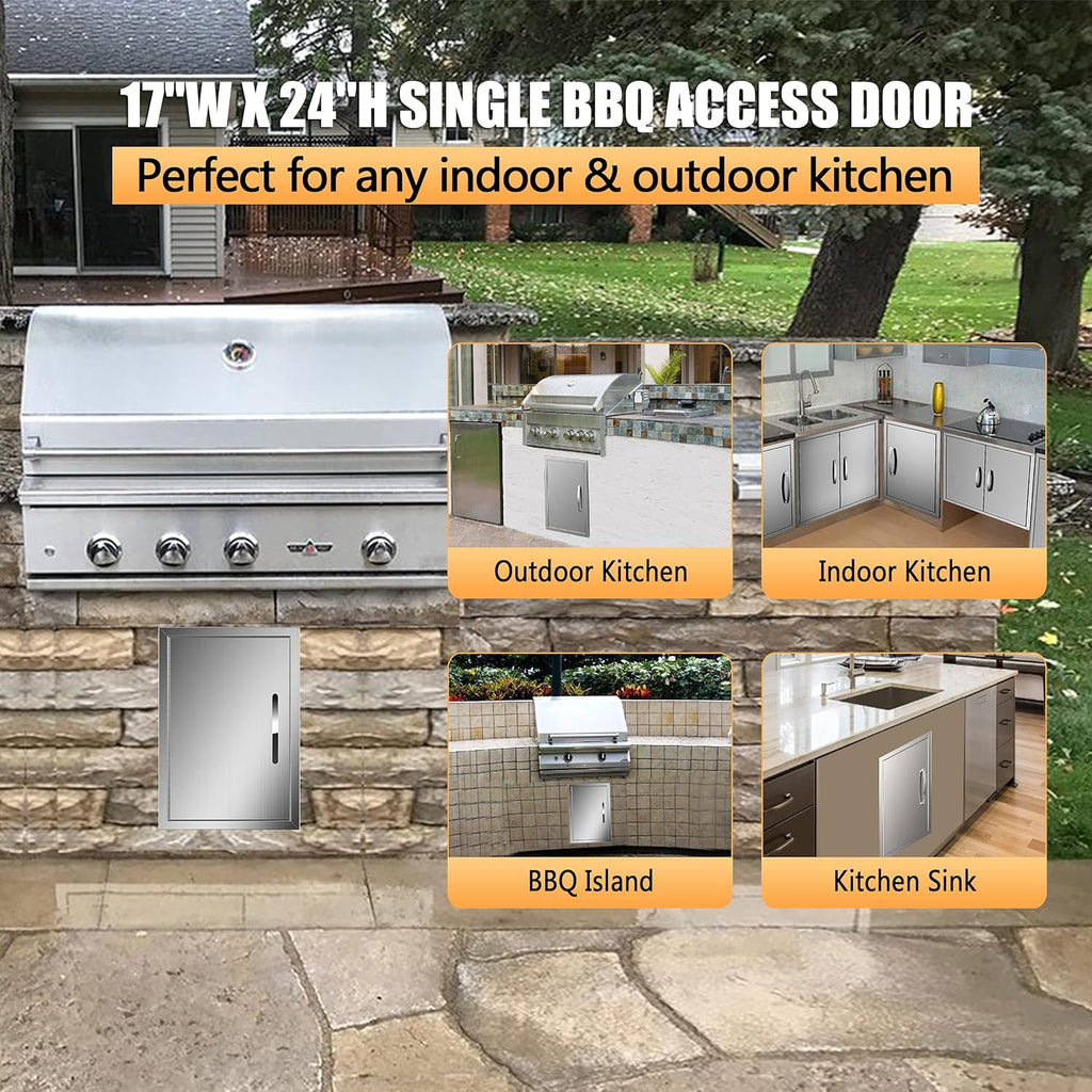 Stainless Steel BBQ Access Door 17W x 24H Inch X2070