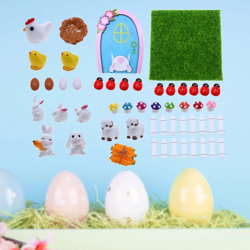 1:12 Scale Dollhouse Easter Rabbit Figurines Decor N533