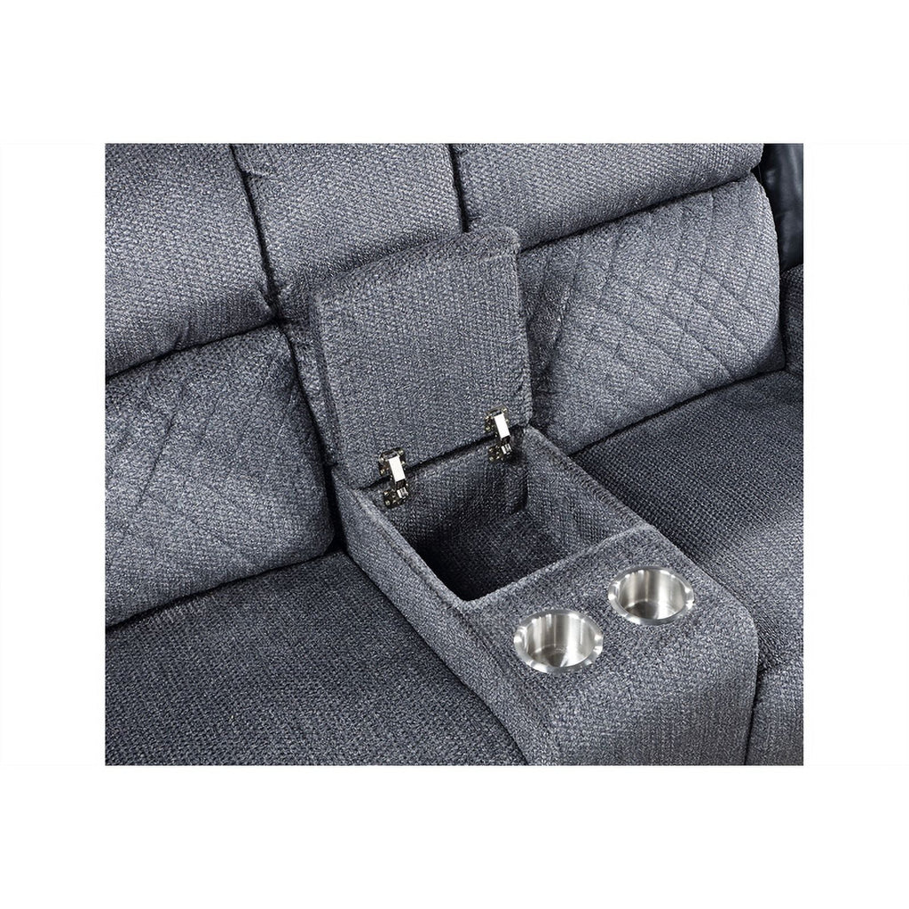 Gray Black Reclining Loveseat L5628