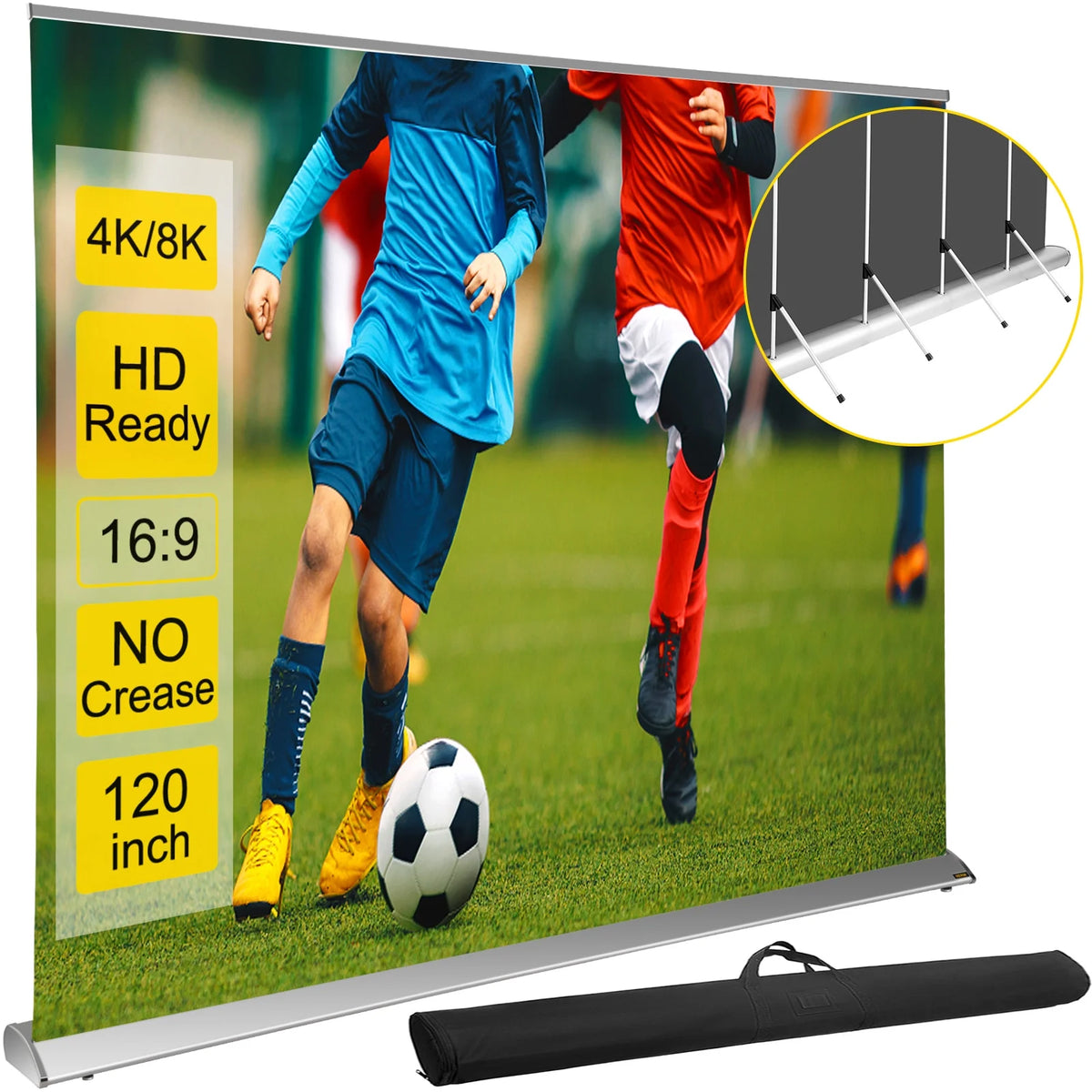 120" 16:9 Manual Pull Up Projector Screen D6066