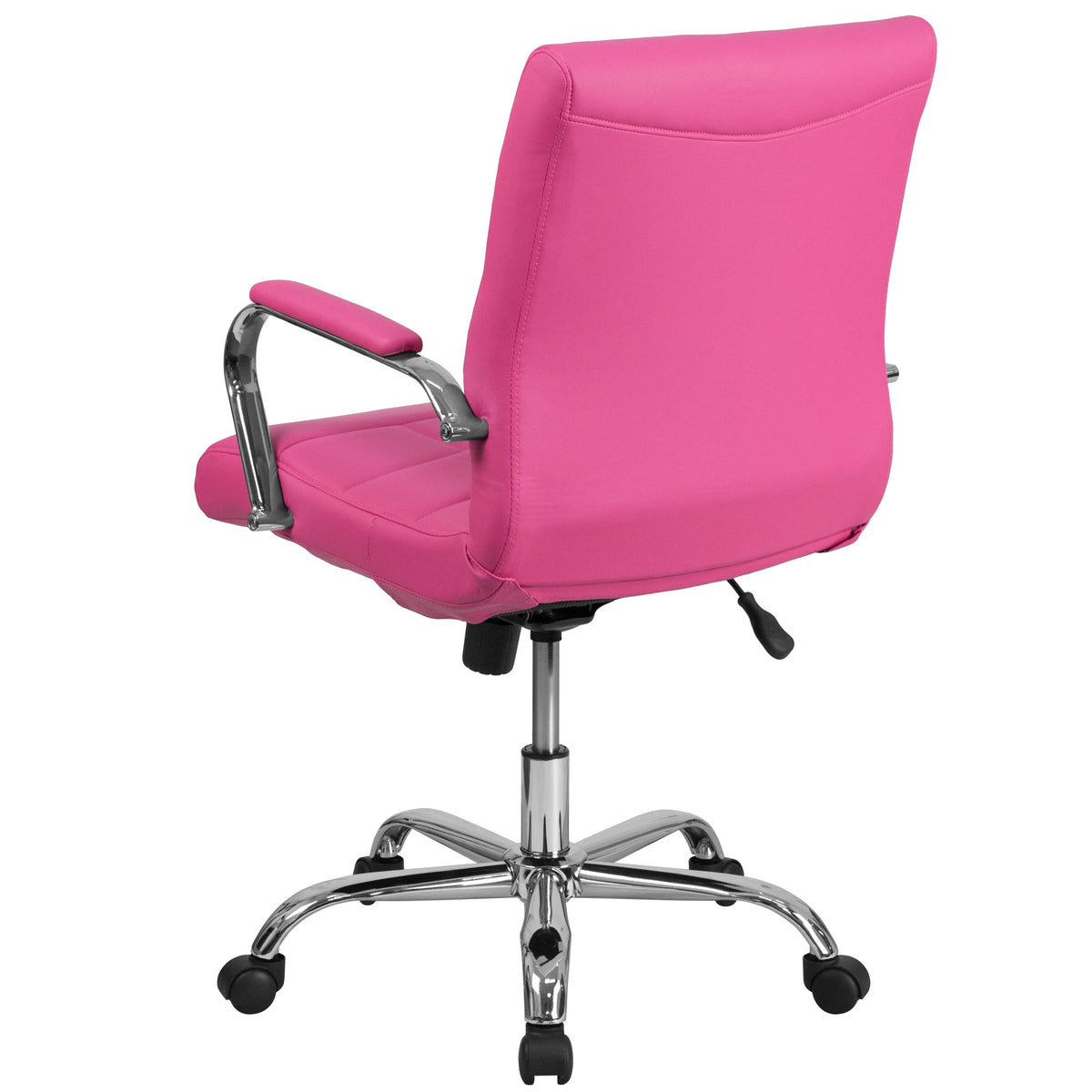 Pink Vinyl Swivel Office Chair with Chrome Base M2939