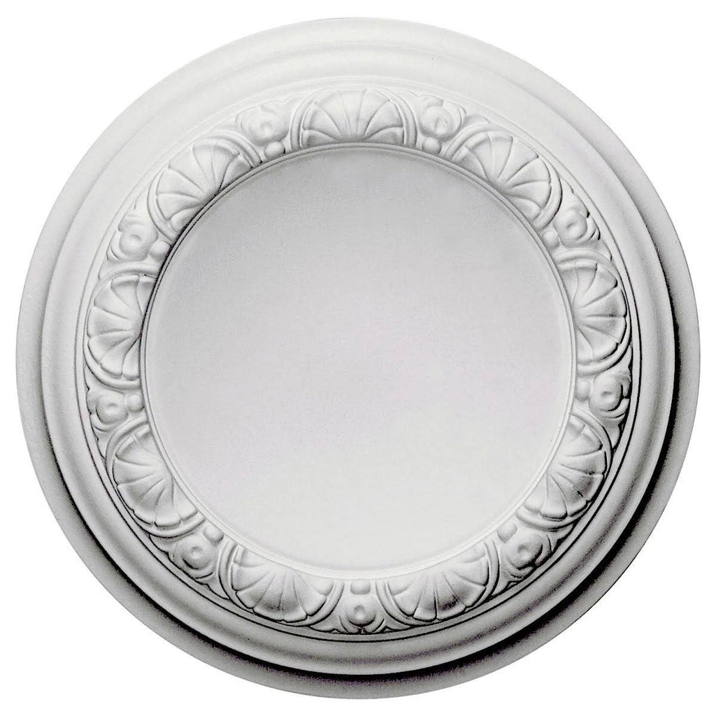 12 1/2 inch x 1 1/2 inch Hand-Painted Green Gold Ceiling Medallion F22035