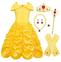 Princess Costume for Girls off Shoulder Dress with Accessories Yellow 2-3 Years S16264