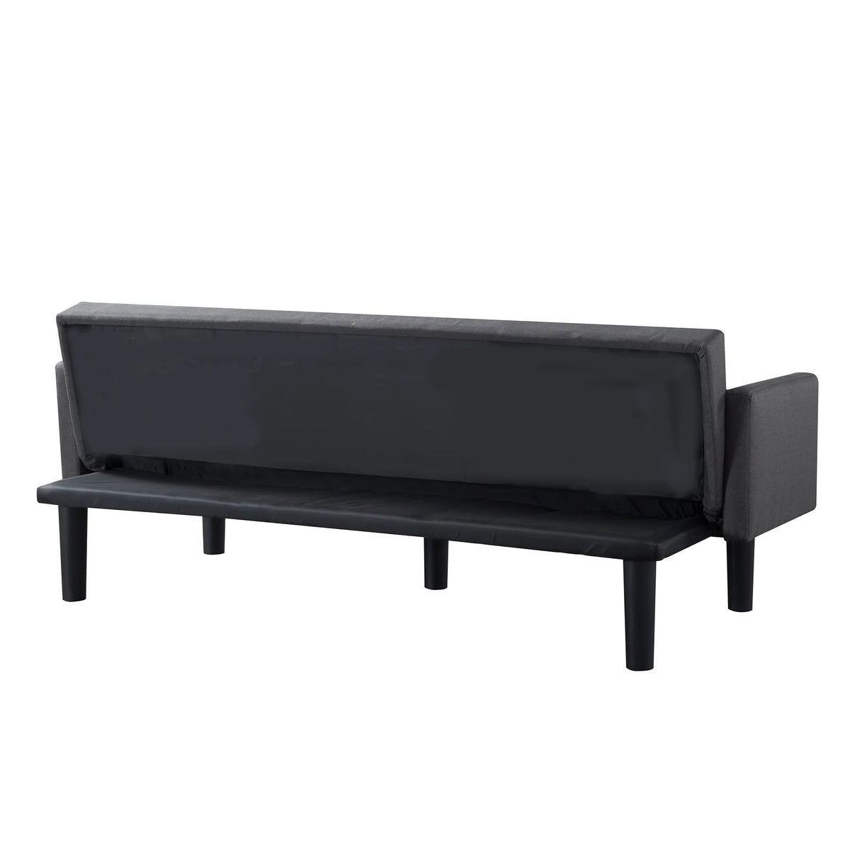 Blue Faux Suede Futon Sofa Bed K93258