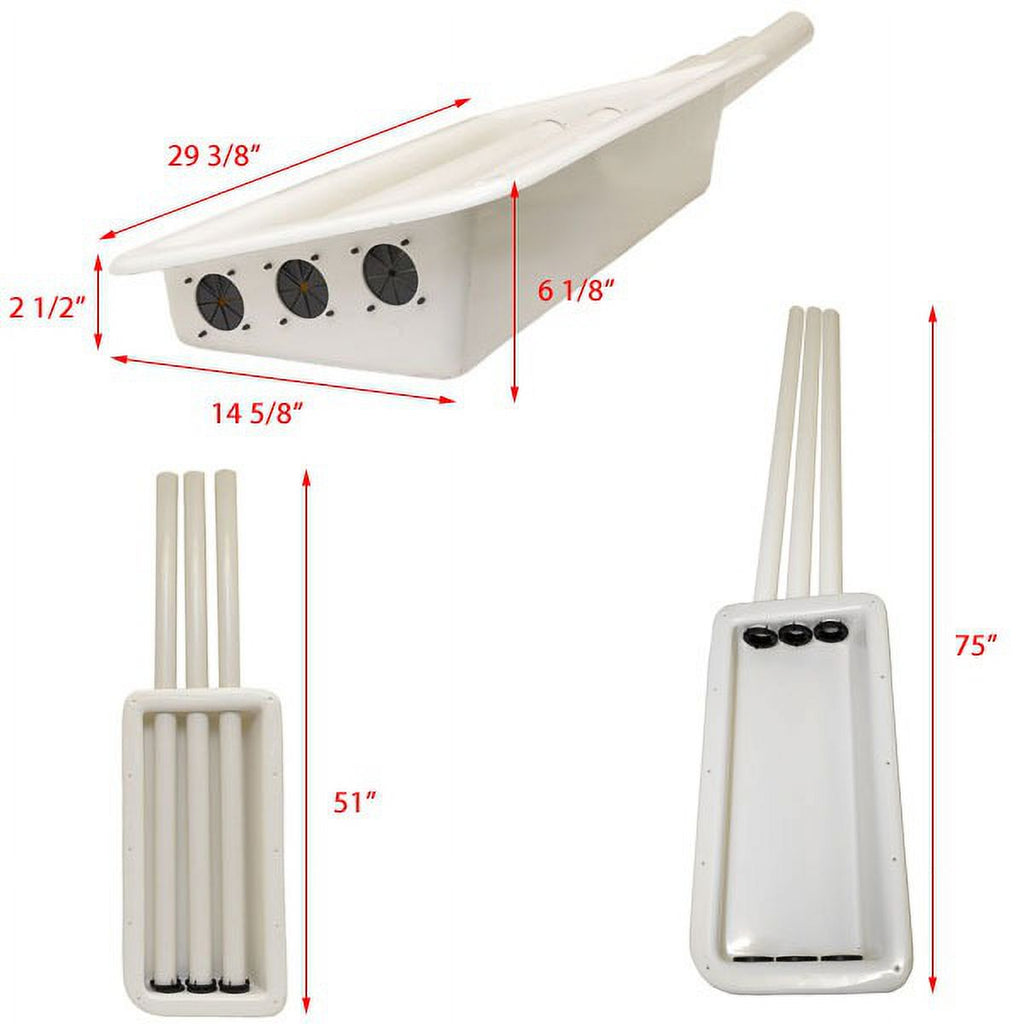 75 x 14 5/8 x 6 1/8 Inch White Boat Rod Holder Box W56696