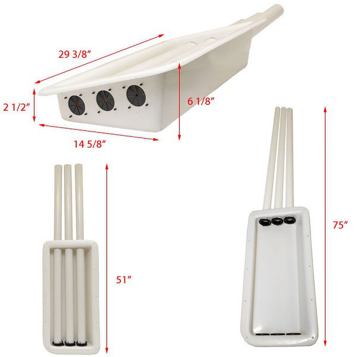 75 x 14 5/8 x 6 1/8 Inch White Boat Rod Holder Box W56696