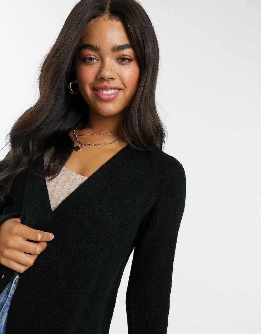 Longline Cardigan in Black K8930