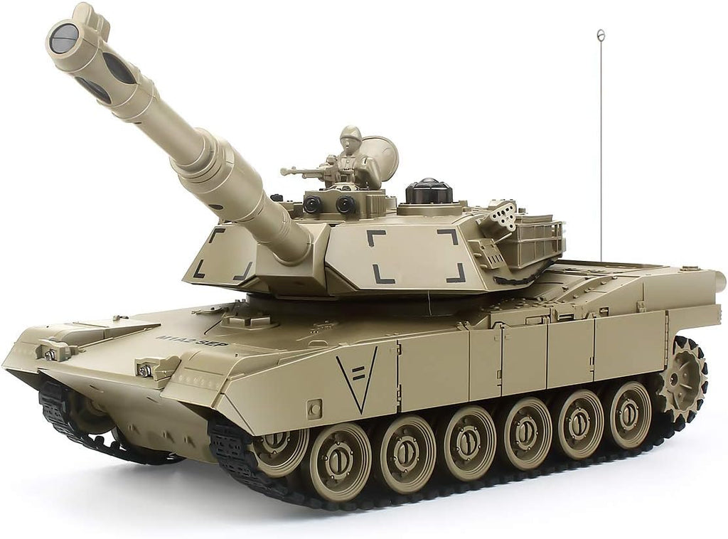 1:28 Remote Control Tank Toy with Sound and Light (Khaki) Z286441