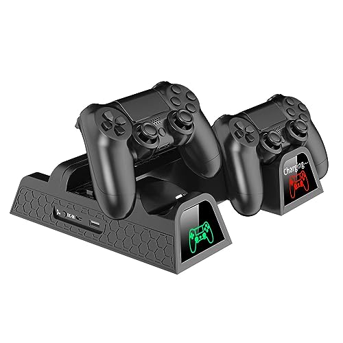 PS4 Cooling Fan Stand with Controller Charger and 12 Game Slots U18652