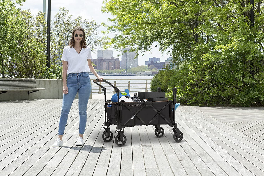 Black 2 Kids Stroller Wagon with Canopy G79072