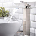 Black Single Handle Stainless Steel Waterfall Vessel Sink Faucet U269