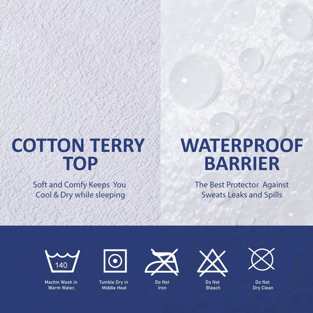 Cotton Terry Mattress Protector Twin XL Size Z85727