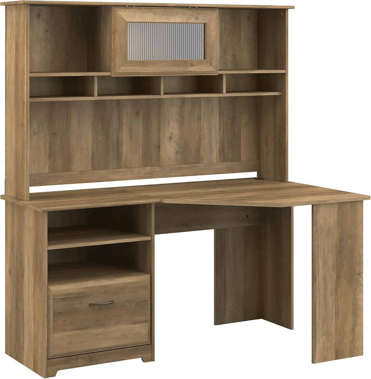 White Corner Desk with Hutch S670509
