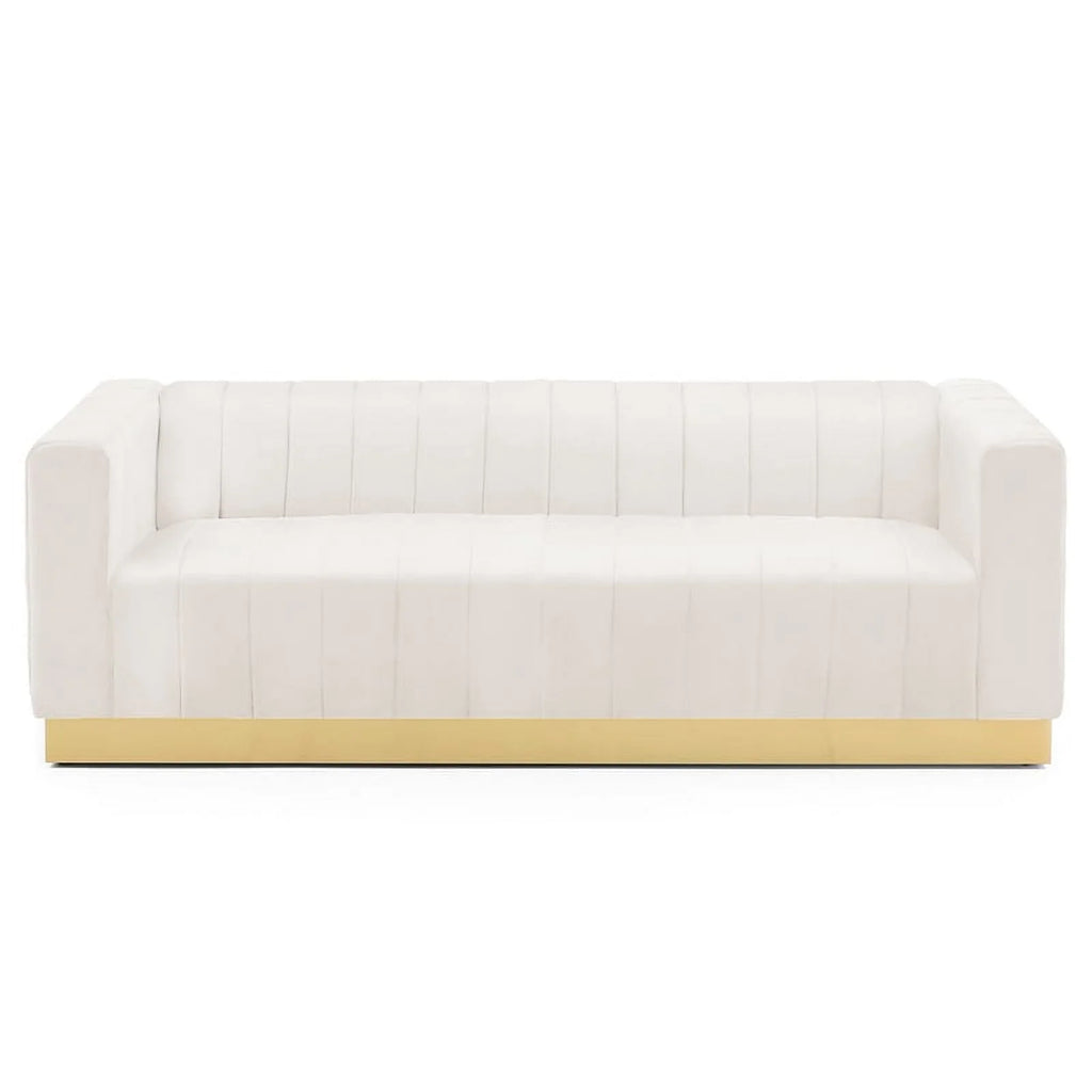 Cream Gold Velvet Steel Sofa S95504