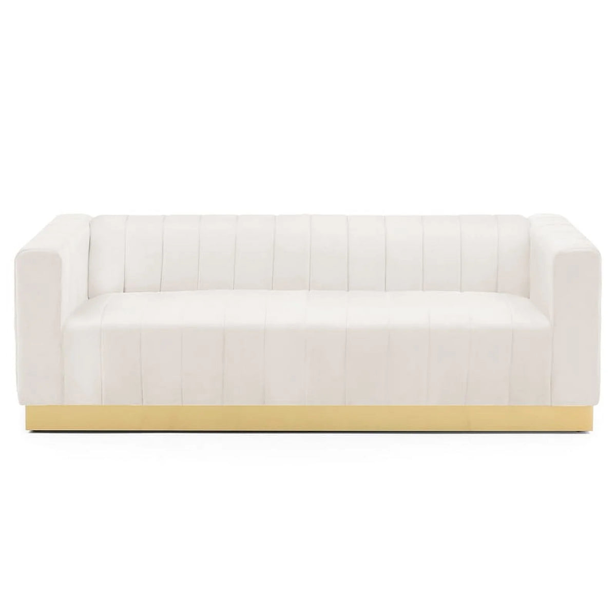 Cream Gold Velvet Steel Sofa S95504