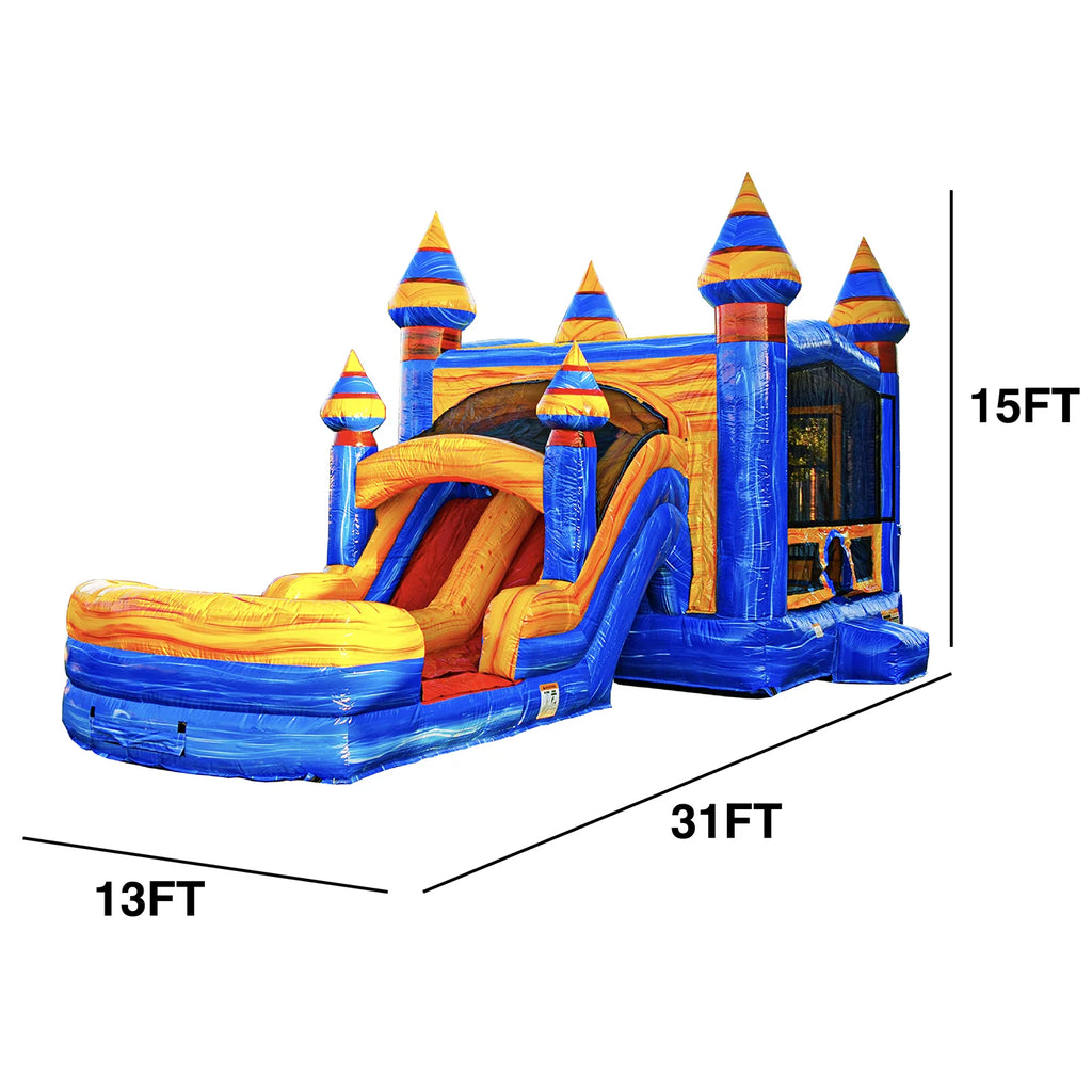 Inflatable Bounce with Two Slides B2829