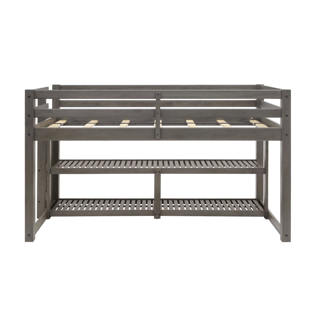 Black Twin Loft Storage Bed A34593
