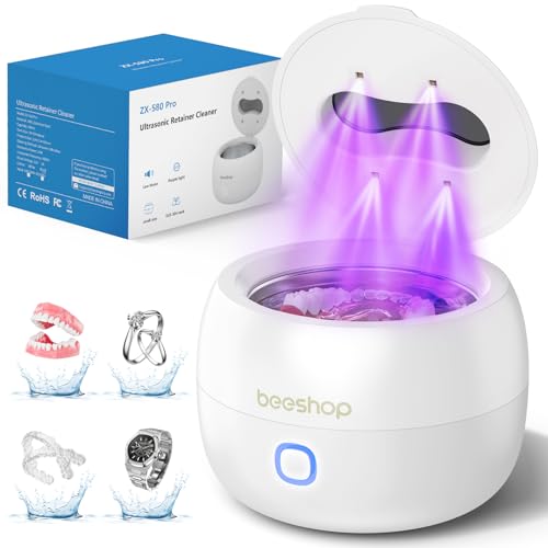 45kHz Ultrasonic Retainer Cleaner with 3 Modes 200ML White R285