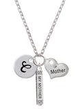 Silvertone Script Letter C Disc Zoe Necklace P6400