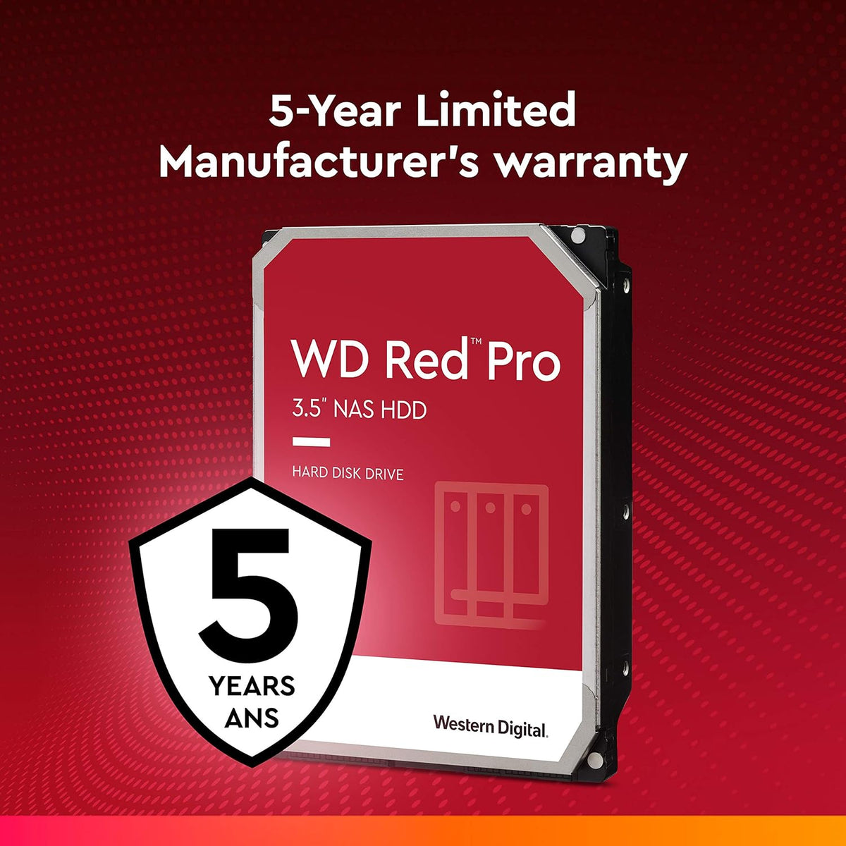 16TB WD Red Pro NAS Internal Hard Drive HDD - 7200 RPM, SATA 6 Gb/s, CMR, 256 MB Cache, 3.5 L8899