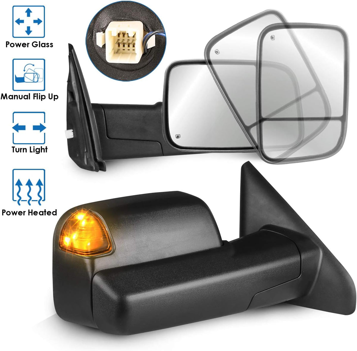 Power Heated Towing Mirrors Set of 2 S494