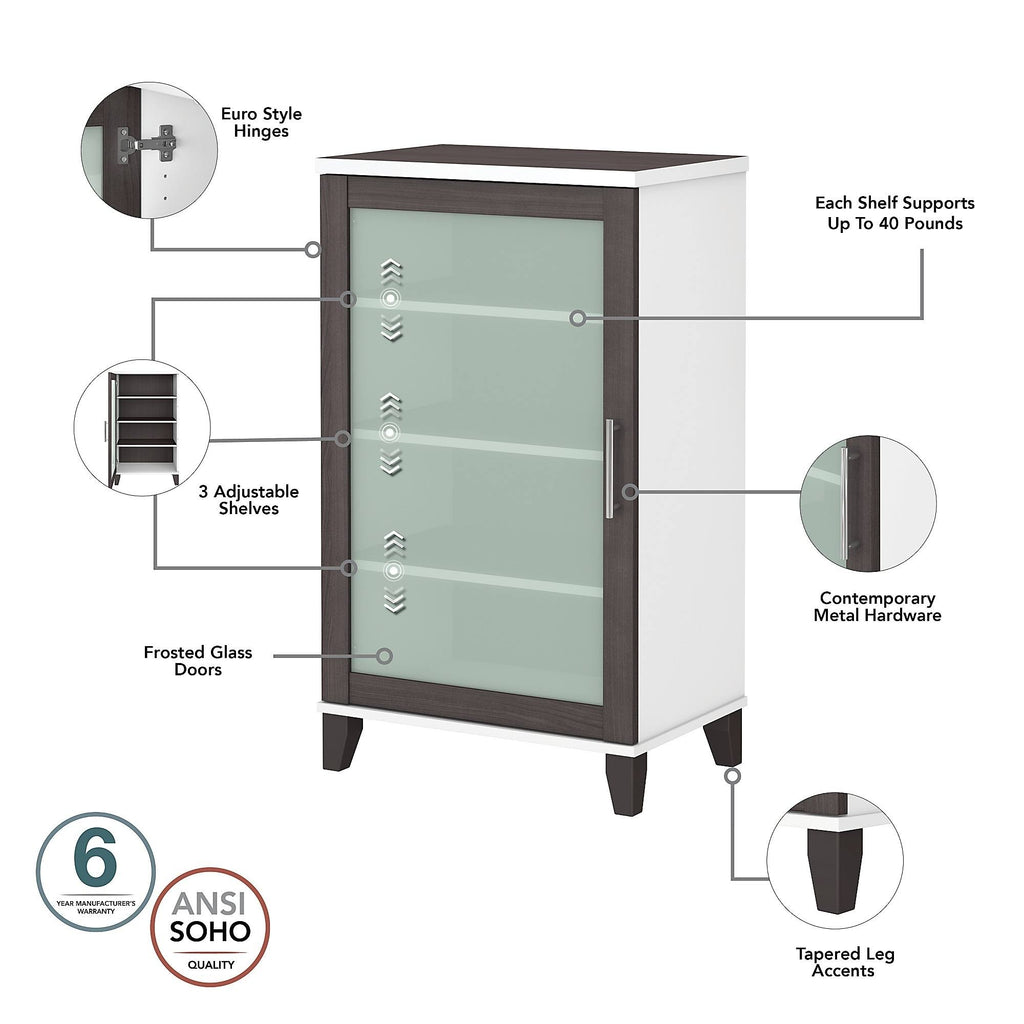 Ash Gray Media Storage Cabinet D68225