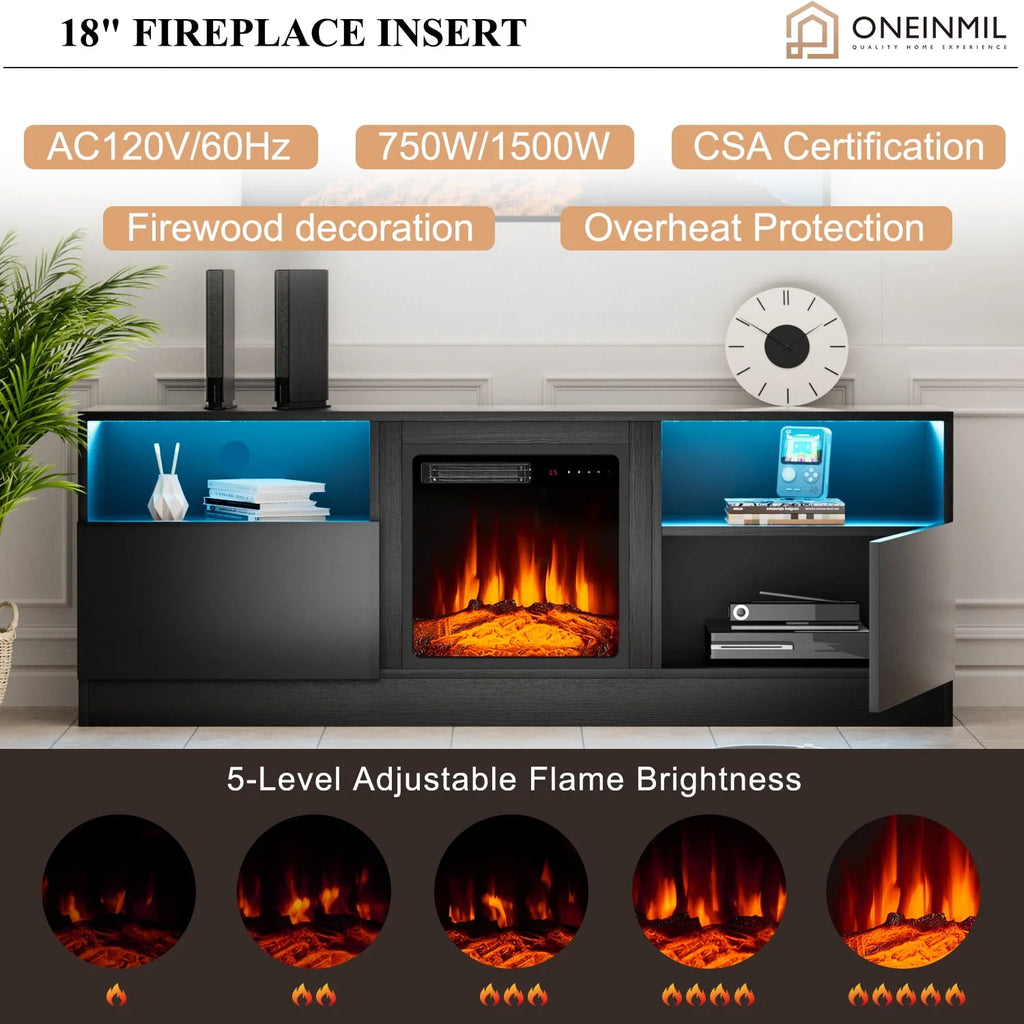65 Fireplace TV Stand with Electric Fireplace Y687