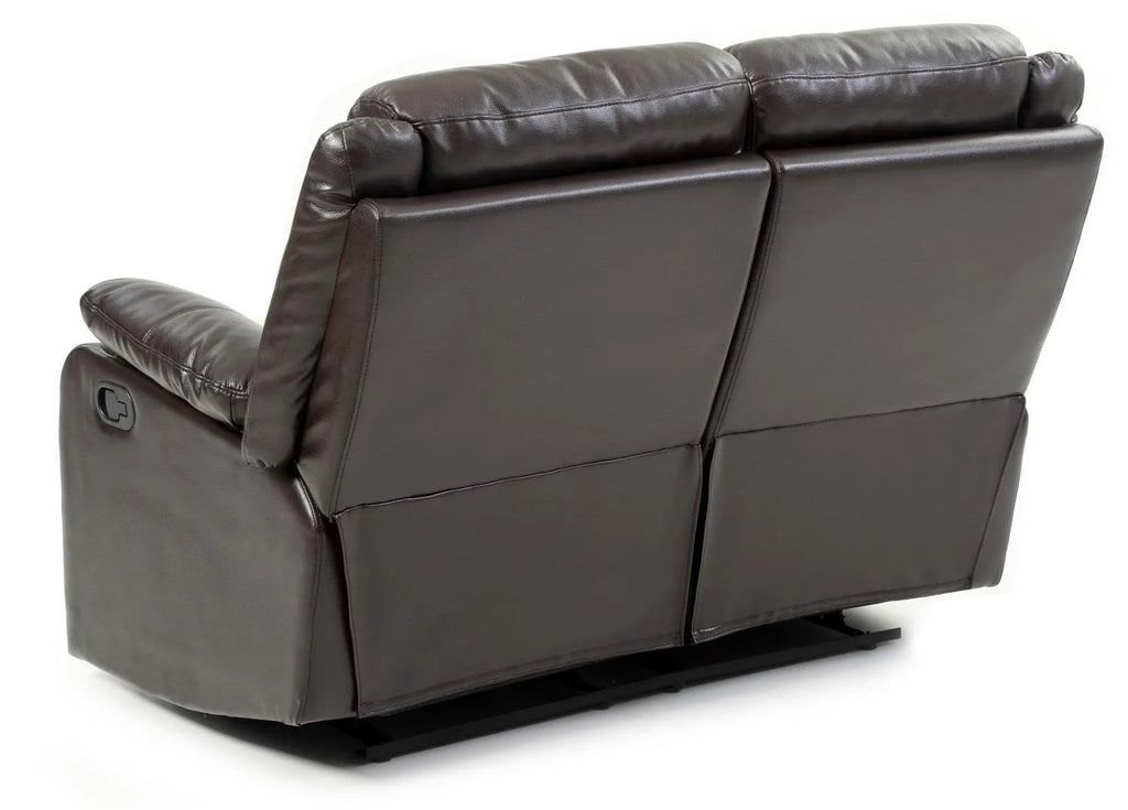 Dark Brown Faux Leather Double Reclining Loveseat W816