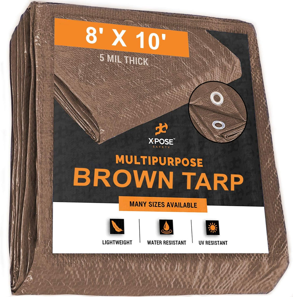 Brown Poly Tarp 20' x 30' 5 Mil Thick Polyethylene Pack of 2 O188