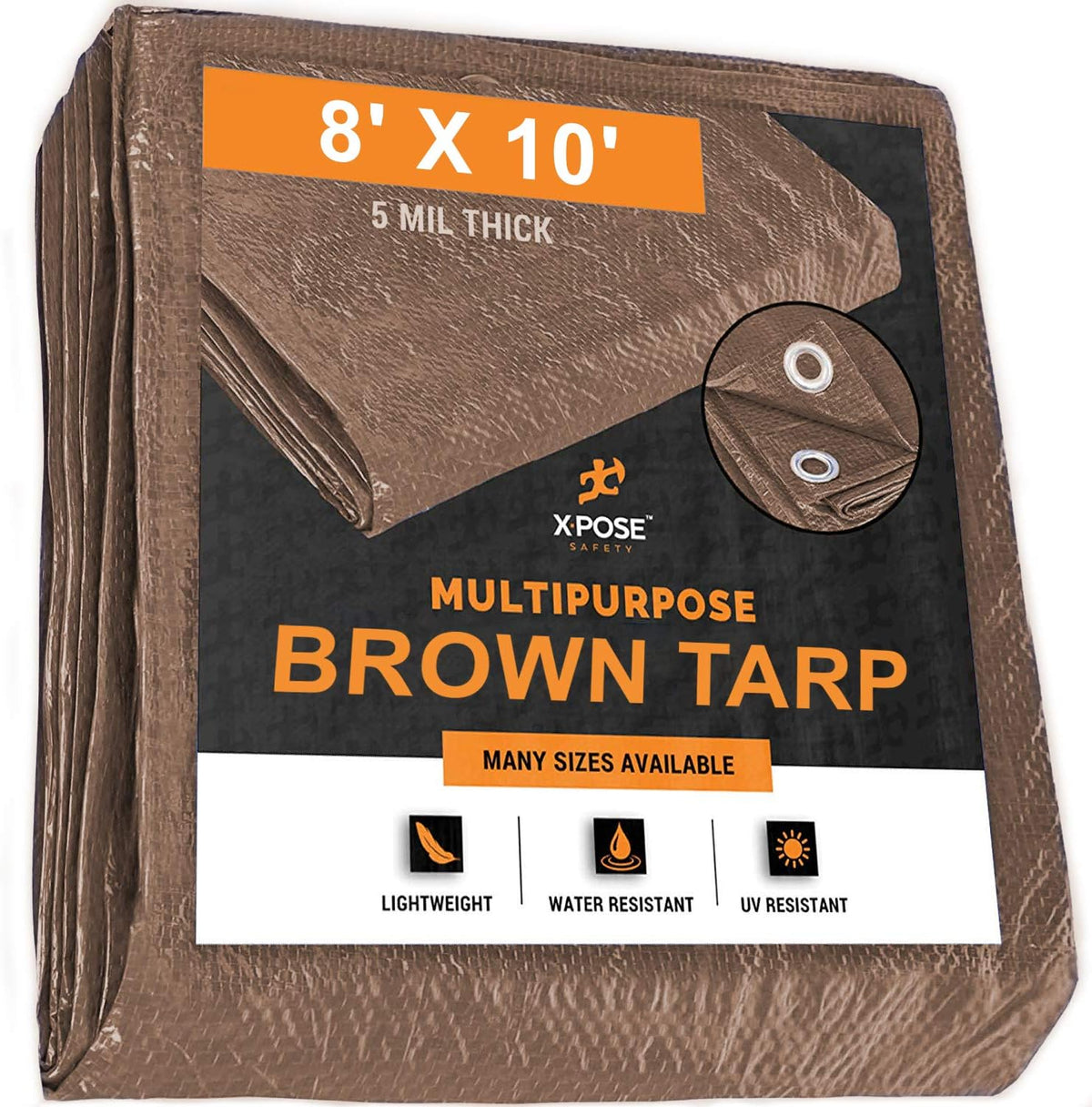 Brown Poly Tarp 20' x 30' 5 Mil Thick Polyethylene Pack of 2 O188