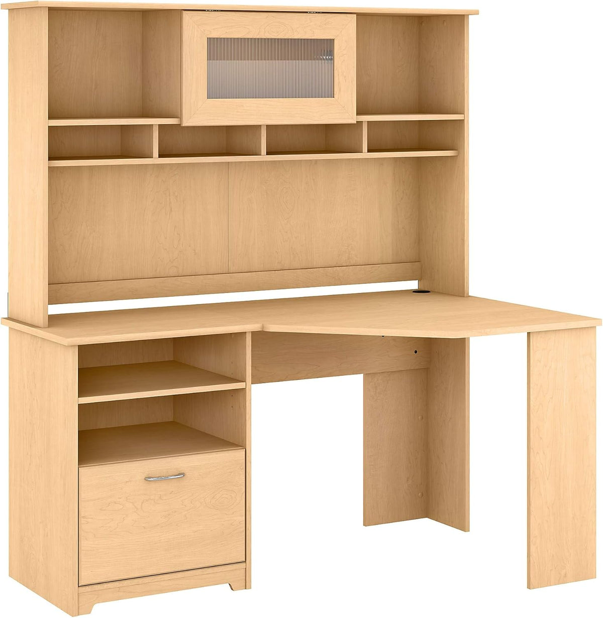 White Corner Desk with Hutch S670509