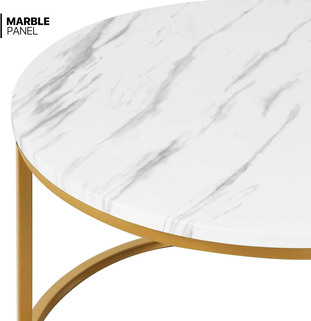 35" Marble Look Nesting Coffee Table Set of 2 M1091