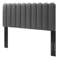 Twin Size Velvet Dark Grey Headboard S3031
