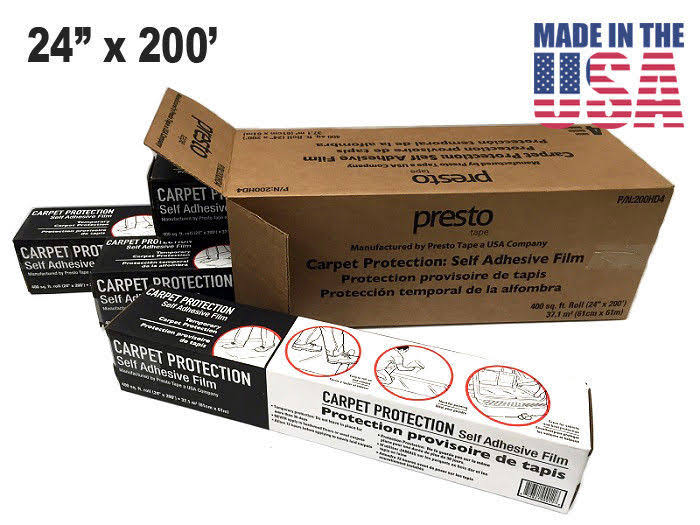 6 Rolls Carpet Protector Self Adhesive Plastic Protection Film 24x22 x 200 N603